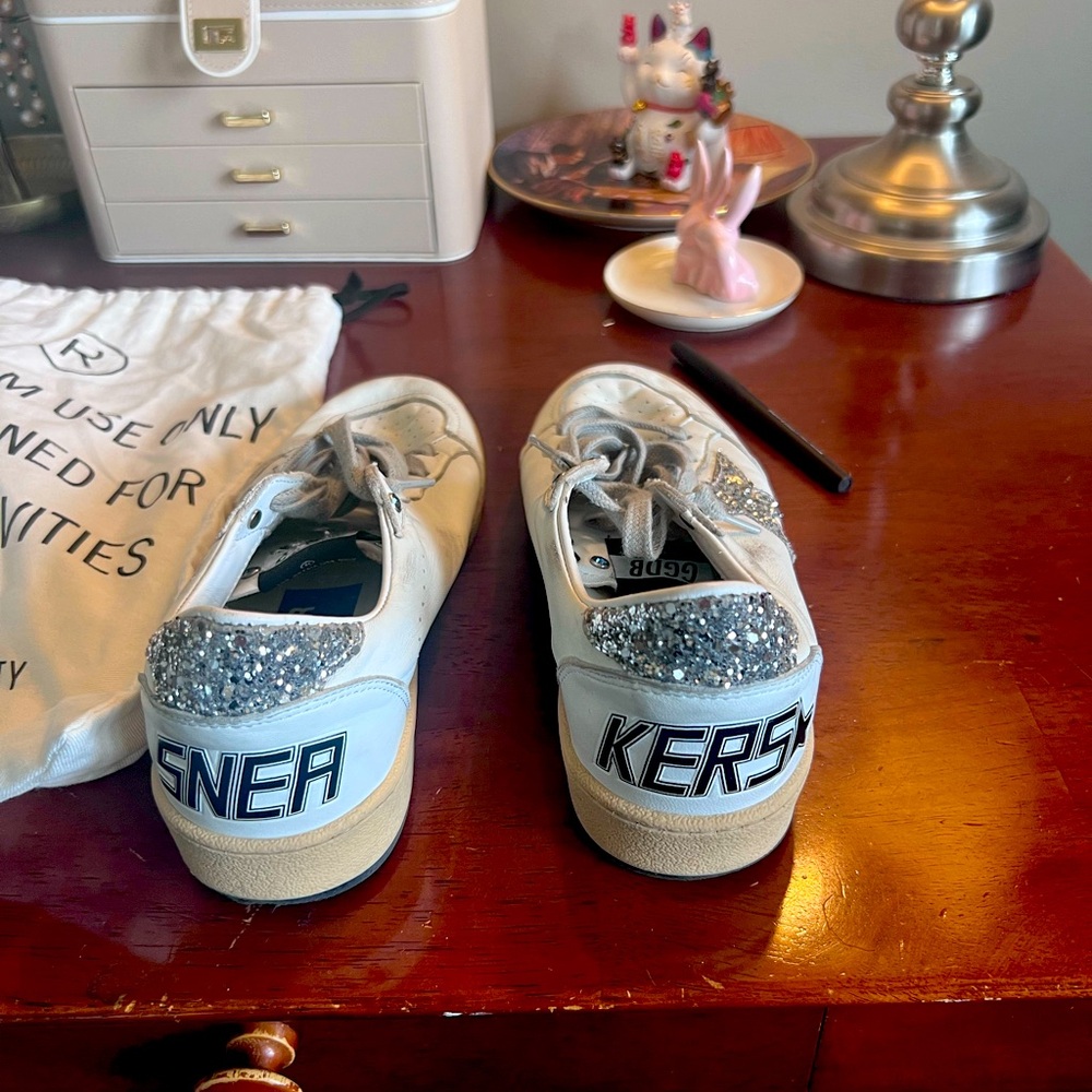 Golden Goose Embellished crystal Superstar sneakers with dust bag